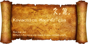 Kovacsics Maurícia névjegykártya